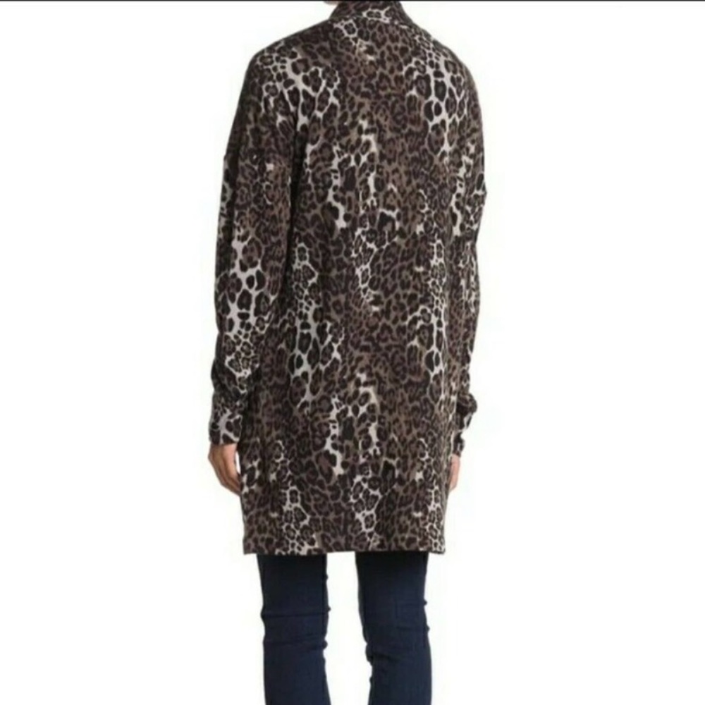 Sanctuary Leopard Print Camp Patch Pocket Knit Ca… - image 2